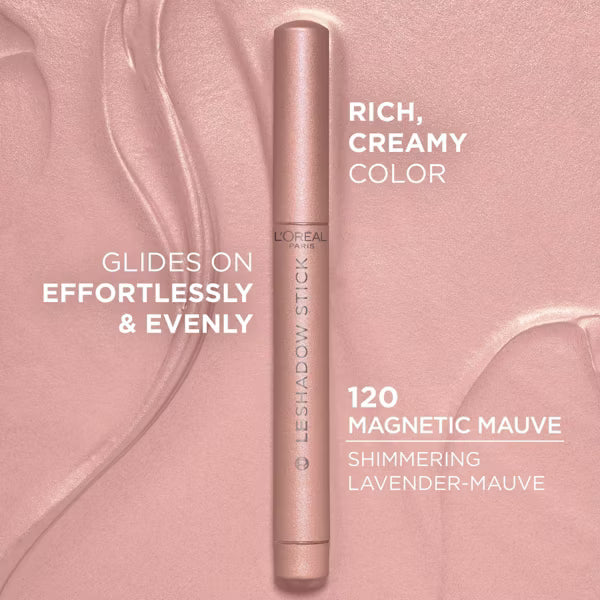 L'ORÉAL PARIS Le Shadow Stick Blendable Cream Eyeshadow Stick, 120 Magnetic Mauve, 0.049 oz-071249689349-LR-354595-5-LR eShop