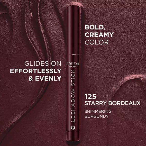 L'ORÉAL PARIS Le Shadow Stick Blendable Cream Eyeshadow Stick, 125 Starry Bordeaux, 0.049 oz-071249700273-LR-358161-3-LR eShop