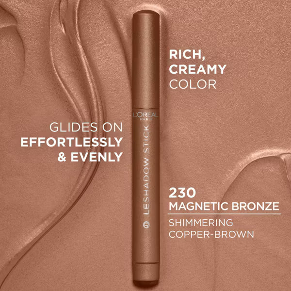 L'ORÉAL PARIS Le Shadow Stick Blendable Cream Eyeshadow Stick, 230 Magnetic Bronze, 0.049 oz-071249689356-LR-354597-5-LR eShop