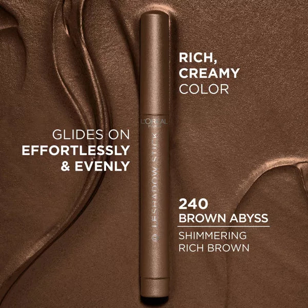 L'ORÉAL PARIS Le Shadow Stick Blendable Cream Eyeshadow Stick, 240 Brown Abyss, 0.049 oz-071249689363-LR-354598-5-LR eShop