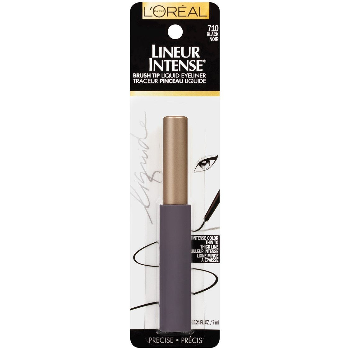 L'ORÉAL PARIS Lineur Intense Brush Tip Liquid Eyeliner, 710 Black, 0.24 fl. oz.-071249855010-LR-120105-1-LR eShop