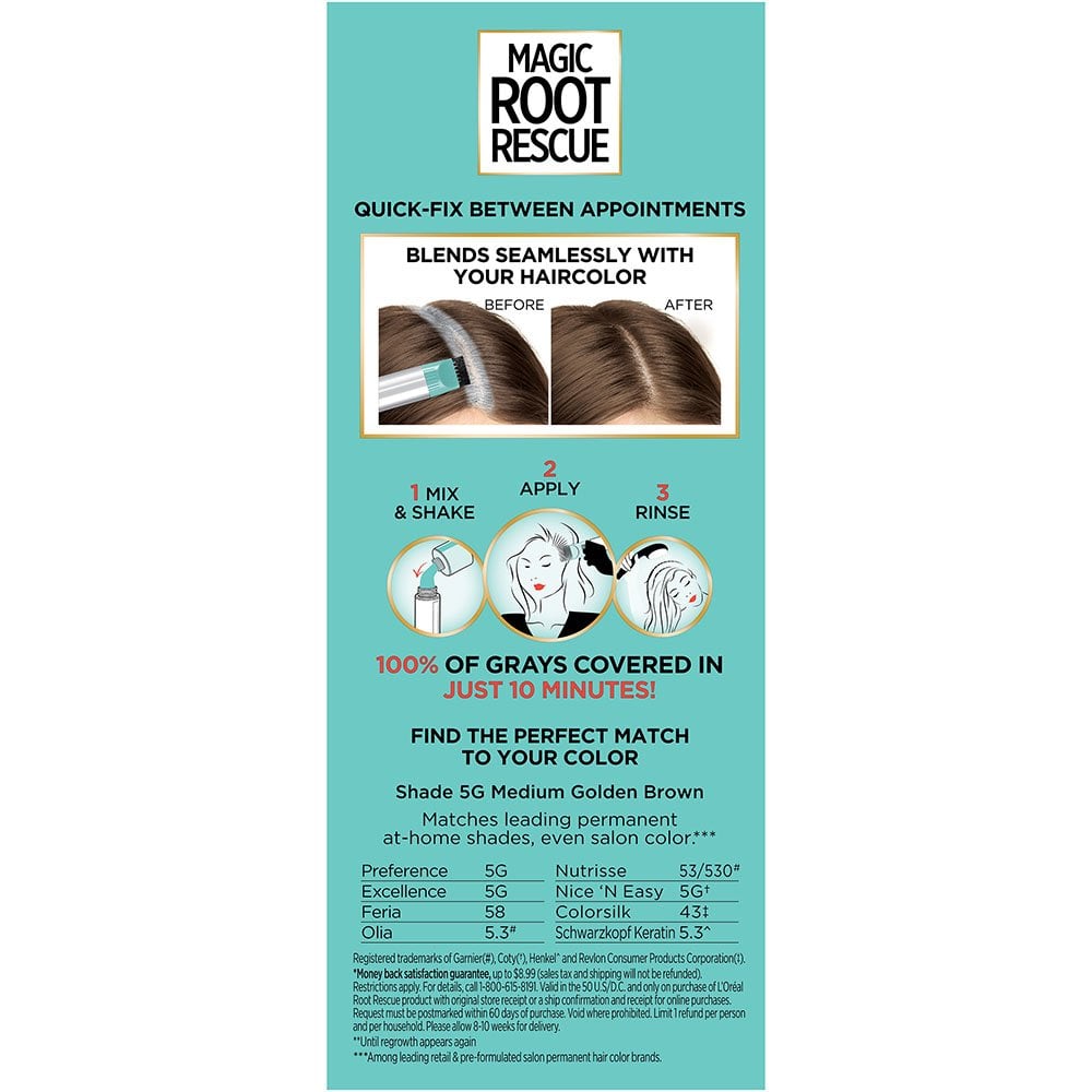 L'ORÉAL PARIS Magic Root Rescue 10 Minute Root Coloring Kit - 5G Medium Golden Brown-071249164464-LR-361719-5-LR eShop