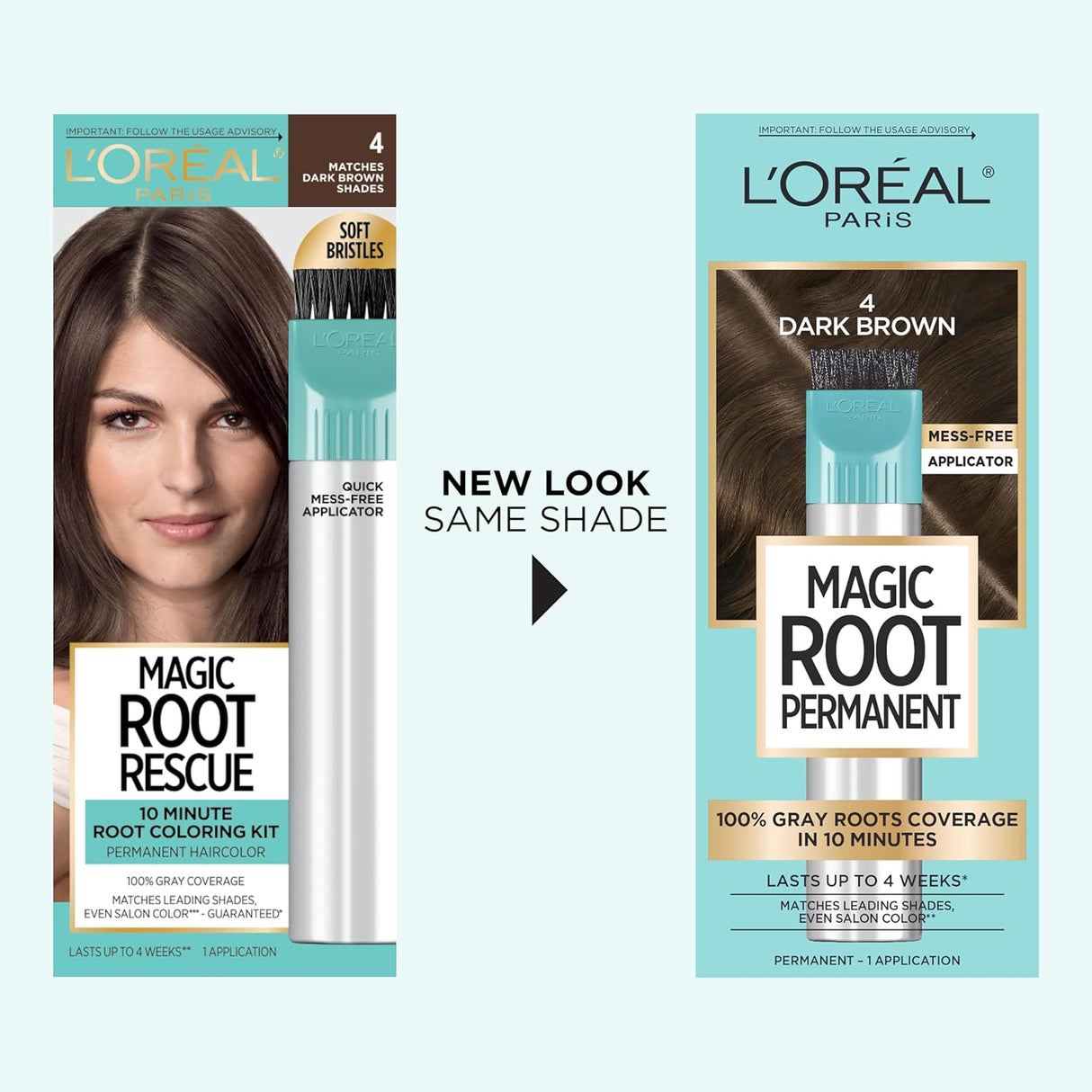 L'ORÉAL PARIS Magic Root Rescue 10 Minute Root Hair Coloring Kit, 4 Dark Brown-071249164433-LR-251859-3-LR eShop