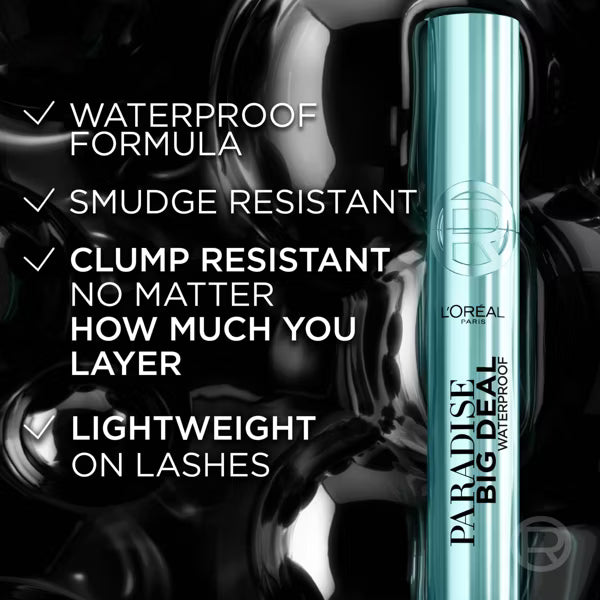 L'ORÉAL PARIS Paradise Big Deal Volumizing and Lengthening Mascara, 774 Waterproof Black, 0.33 fl oz-071249690987-LR-356339-8-LR eShop