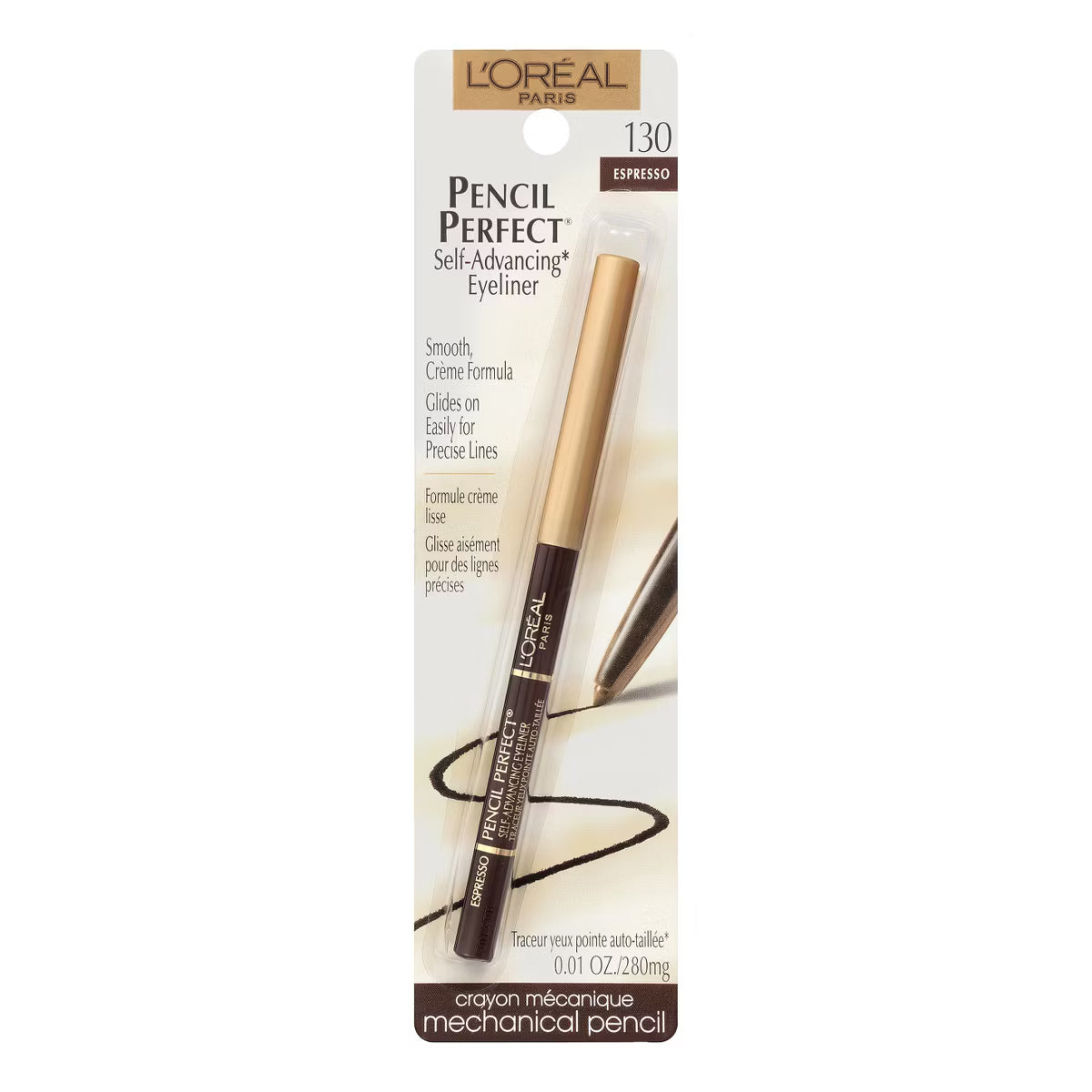 L'ORÉAL PARIS Pencil Perfect Self-Advancing Eyeliner, 130 Expresso, 0.01 oz.-071249082140-LR-164208-1-LR eShop