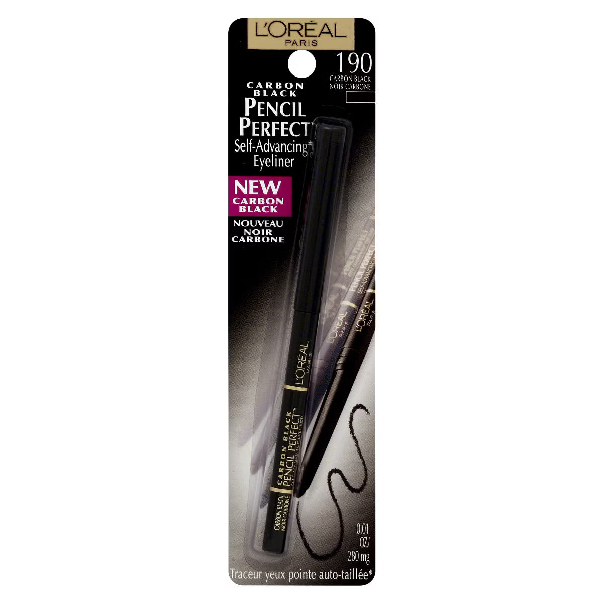 L'ORÉAL PARIS Pencil Perfect Self-Advancing Eyeliner, 190 Carbon Black, 0.01 oz.-071249117682-LR-180410-1-LR eShop