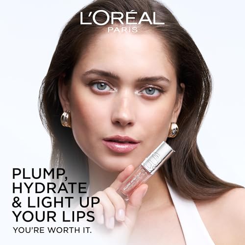 L'ORÉAL PARIS Plump Ambition Hyaluron Tinted Shimmer Lip Oil Plumping Lip Gloss, Nude Lights, 0.16 fl oz-071249710173-LR-362522-4-LR eShop