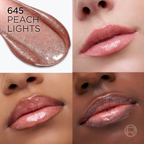 L'ORÉAL PARIS Plump Ambition Hyaluron Tinted Shimmer Lip Oil Plumping Lip Gloss, Peach Lights, 0.16 fl oz-071249710197-LR-362524-3-LR eShop