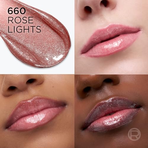 L'ORÉAL PARIS Plump Ambition Hyaluron Tinted Shimmer Lip Oil Plumping Lip Gloss, Rose Lights, 0.16 fl oz-071249710203-LR-362525-3-LR eShop