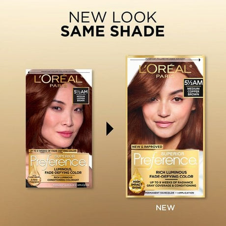 L'ORÉAL PARIS Superior Preference Fade-Defying Color + Shine System - 5.5AM Medium Amber Copper Brown-071249253397-LR-361741-2-LR eShop