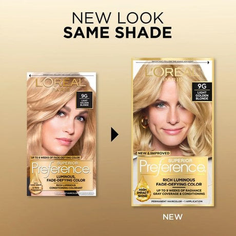 L'ORÉAL PARIS Superior Preference Fade-Defying Color + Shine System - 9G Light Golden Blonde-071249253267-LR-251845-2-LR eShop