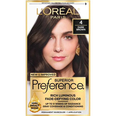 L'ORÉAL PARIS Superior Preference Permanent Hair Color, 4 Dark Brown, 6.5 fl. oz.-071249253038-LR-224020-1-LR eShop
