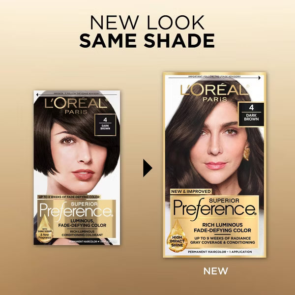 L'ORÉAL PARIS Superior Preference Permanent Hair Color, 4 Dark Brown, 6.5 fl. oz.-071249253038-LR-224020-3-LR eShop