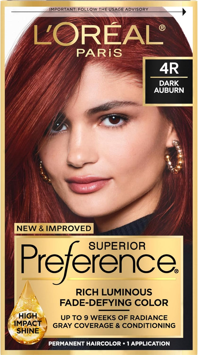 L'ORÉAL PARIS Superior Preference Permanent Hair Color, 4R Dark Auburn, 6.5 fl. oz.-071249253052-LR-251833-1-LR eShop