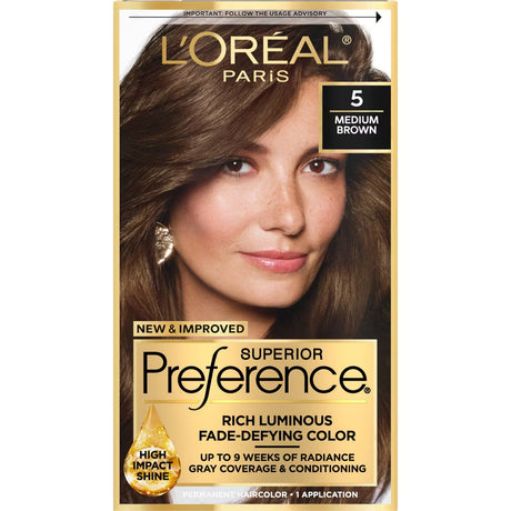 L'ORÉAL PARIS Superior Preference Permanent Hair Color, 5 Medium Brown, 6.5 fl. oz.-071249253069-LR-224021-1-LR eShop