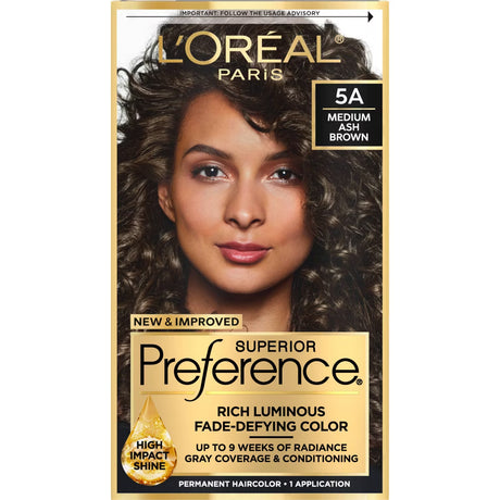 L'ORÉAL PARIS Superior Preference Permanent Hair Color, 5A Medium Ash Brown, 6.5 fl. oz.-071249253076-LR-224080-1-LR eShop