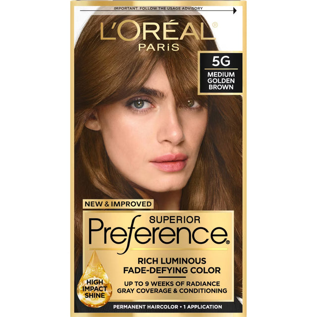 L'ORÉAL PARIS Superior Preference Permanent Hair Color, 5G Medium Golden Brown, 6.5 fl. oz.-071249253083-LR-224081-1-LR eShop