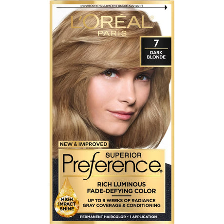 L'ORÉAL PARIS Superior Preference Permanent Hair Color, 7 Dark Blonde, 6.5 fl. oz.-071249253144-LR-251834-1-LR eShop