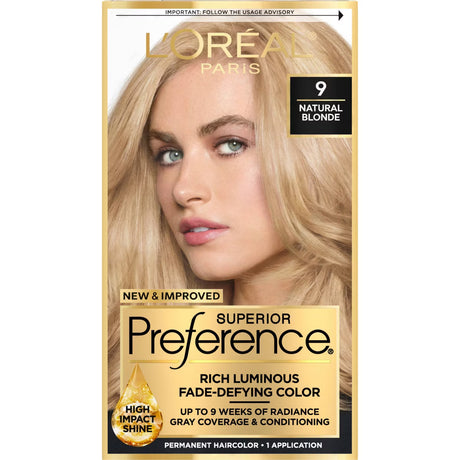 L'ORÉAL PARIS Superior Preference Permanent Hair Color, 9 Natural Blonde, 6.5 fl. oz.-071249253243-LR-251849-1-LR eShop