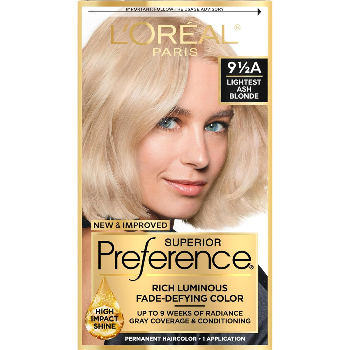 L'ORÉAL PARIS Superior Preference Permanent Hair Color, 9.5A Lightest Ash Blonde, 6.5 fl. oz.-071249253281-LR-229821-1-LR eShop