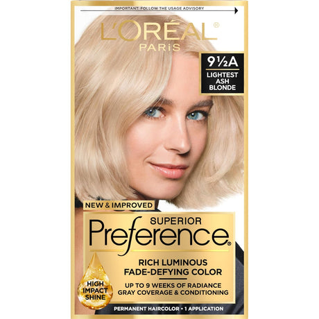 L'ORÉAL PARIS Superior Preference Permanent Hair Color, 9.5A Lightest Ash Blonde, 6.5 fl. oz.-071249253281-LR-229821-1-LR eShop