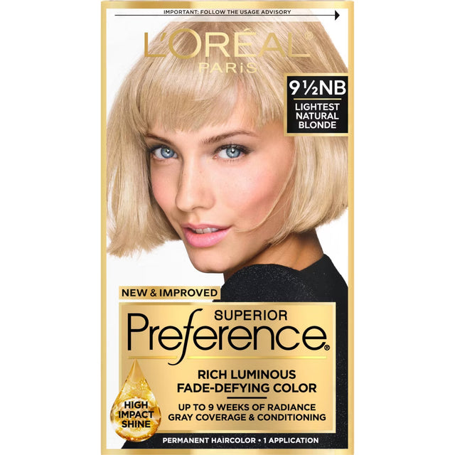 L'ORÉAL PARIS Superior Preference Permanent Hair Color, 9.5NB Lightest Natural Blonde, 6.5 fl. oz.-071249253304-LR-224034-1-LR eShop
