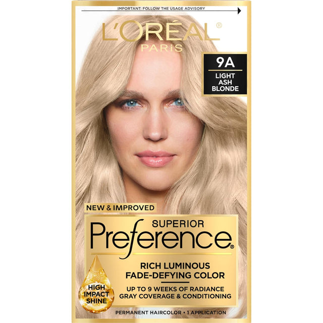 L'ORÉAL PARIS Superior Preference Permanent Hair Color, 9A Light Ash Blonde, 6.5 fl. oz.-071249253250-LR-269295-1-LR eShop