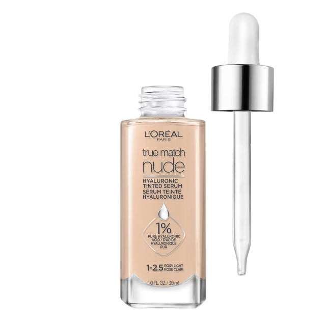 L'ORÉAL PARIS True Match Hyaluronic Tinted Serum Foundation Skincare Hybrid, 1-2.5 Rosy Light, 1 fl oz-071249648766-LR-342435-1-LR eShop