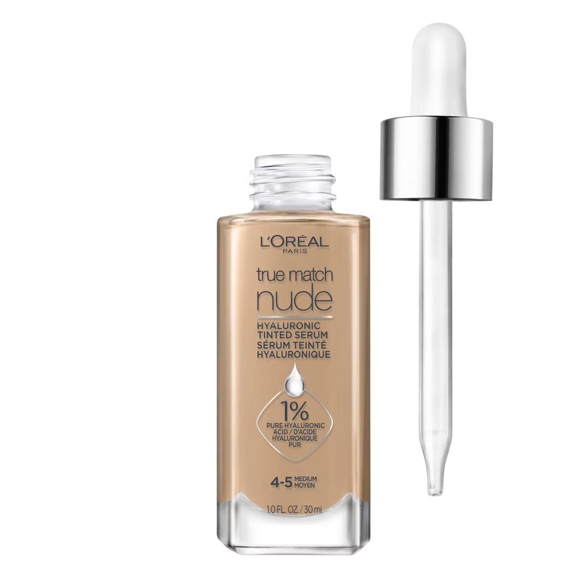 L'ORÉAL PARIS True Match Hyaluronic Tinted Serum Foundation Skincare Hybrid, 4-5 Medium, 1 fl oz-071249635940-LR-340453-1-LR eShop
