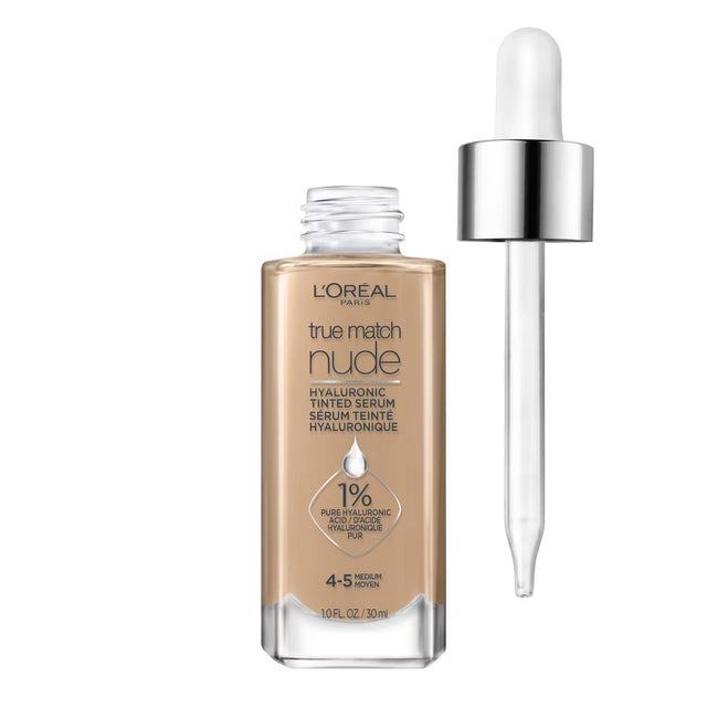 L'ORÉAL PARIS True Match Hyaluronic Tinted Serum Foundation Skincare Hybrid, 4-5 Medium, 1 fl oz-071249635940-LR-340453-1-LR eShop
