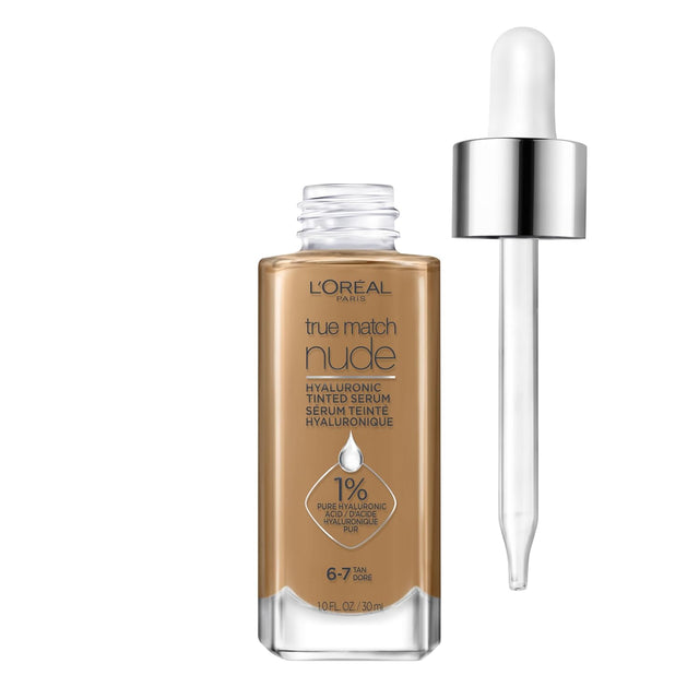 L'ORÉAL PARIS True Match Hyaluronic Tinted Serum Foundation Skincare Hybrid, 6-7 Tan, 1 fl oz-071249635964-LR-340456-1-LR eShop