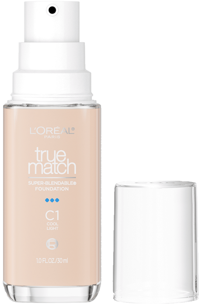 L'ORÉAL PARIS True Match Super-Blendable Foundation, Medium Coverage, C1, Light, 1 fl. oz.-071249671498-LR-347290-1-LR eShop