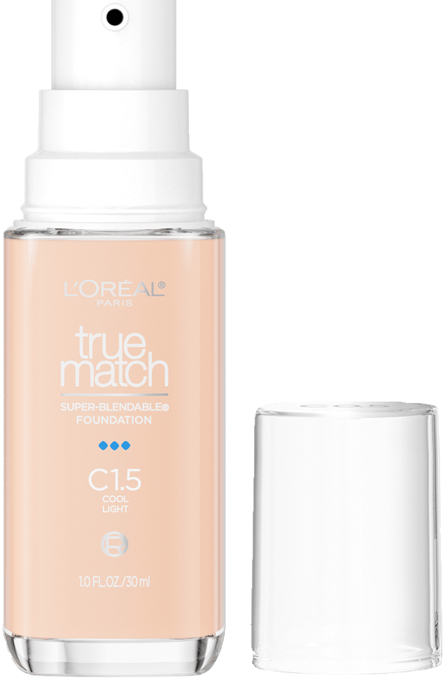L'ORÉAL PARIS True Match Super-Blendable Foundation, Medium Coverage, C1.5, Light, 1 fl. oz.-071249671504-LR-347291-1-LR eShop