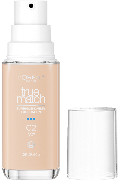 L'ORÉAL PARIS True Match Super-Blendable Foundation, Medium Coverage, C2, Light, 1 fl. oz.-071249671801-LR-347259-1-LR eShop