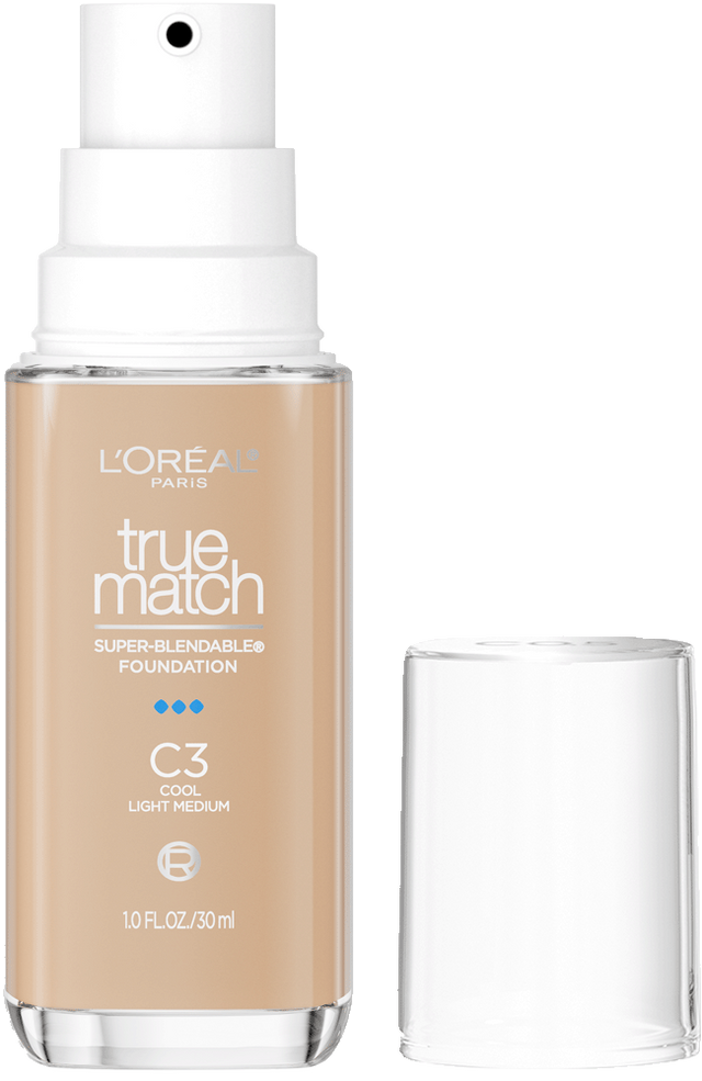 L'ORÉAL PARIS True Match Super-Blendable Foundation, Medium Coverage, C3, Light Medium, 1 fl. oz.-071249671610-LR-347253-1-LR eShop