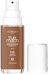 L'ORÉAL PARIS True Match Super-Blendable Foundation, Medium Coverage, N8, Medium Deep, 1 fl. oz.-071249671528-LR-347283-1-LR eShop