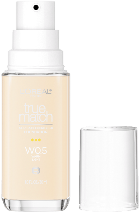 L'ORÉAL PARIS True Match Super-Blendable Foundation, Medium Coverage, W0.5, Light, 1 fl. oz.-071249671603-LR-347265-1-LR eShop