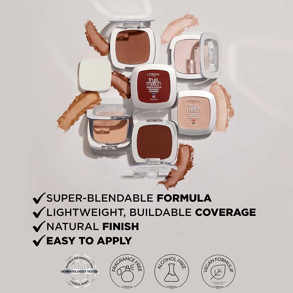 L'ORÉAL PARIS True Match Super-Blendable Oil Free Makeup Powder, C2 Light, 0.33 oz.-071249033401-LR-167905-6-LR eShop