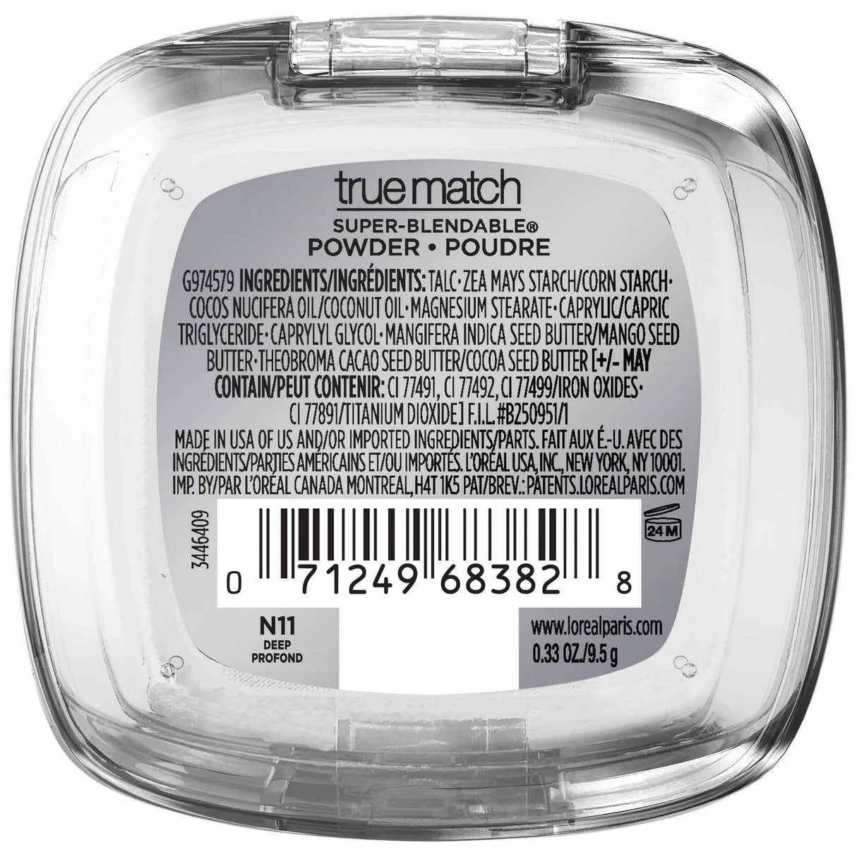 L'ORÉAL PARIS True Match Super-Blendable Oil Free Makeup Powder, N11 Deep, 0.34 oz-071249683828-LR-351834-7-LR eShop