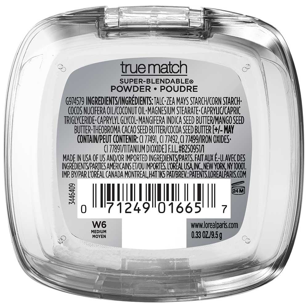 L'ORÉAL PARIS True Match Super-Blendable Oil Free Makeup Powder, W6 Deep, 0.33 oz.-071249016657-LR-167893-7-LR eShop