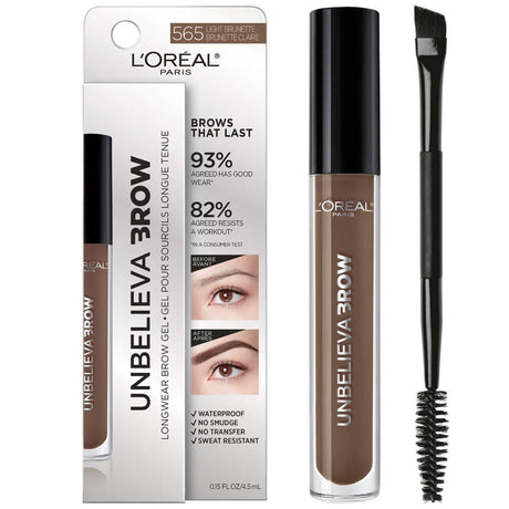 L'ORÉAL PARIS Unbelieva-Brow Longwear Waterproof Tinted Brow Gel, 565 Light Brunette, 0.15 fl. oz.-071249376393-LR-323189-1-LR eShop