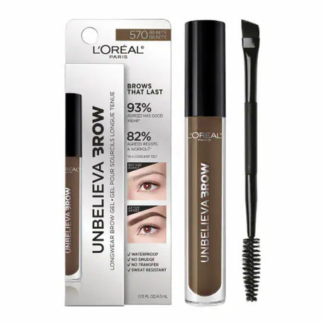 L'ORÉAL PARIS Unbelieva-Brow Longwear Waterproof Tinted Brow Gel, 570 Brunette, 0.15 fl. oz.-071249376409-LR-323188-1-LR eShop