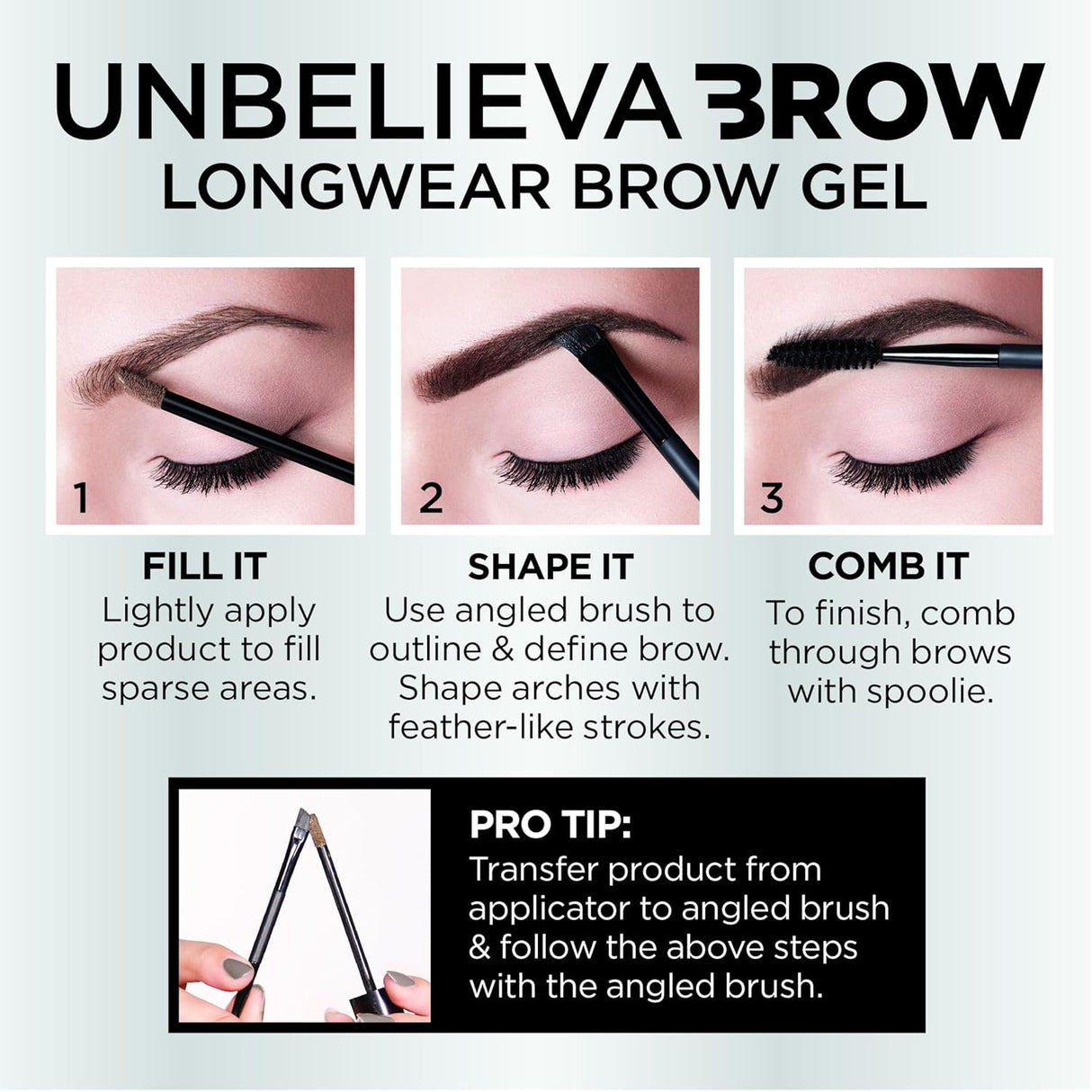 L'ORÉAL PARIS Unbelieva-Brow Longwear Waterproof Tinted Brow Gel, 573 Warm Brunette, 0.15 fl oz-071249650295-LR-342440-6-LR eShop
