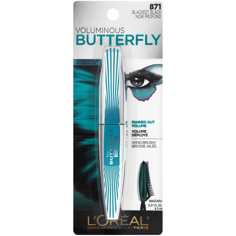 L'ORÉAL PARIS Voluminous Butterfly Lengthening Waterproof Mascara, 871 Waterproof Blackest Black, 0.22 fl. oz.-071249256695-LR-265891-2-LR eShop