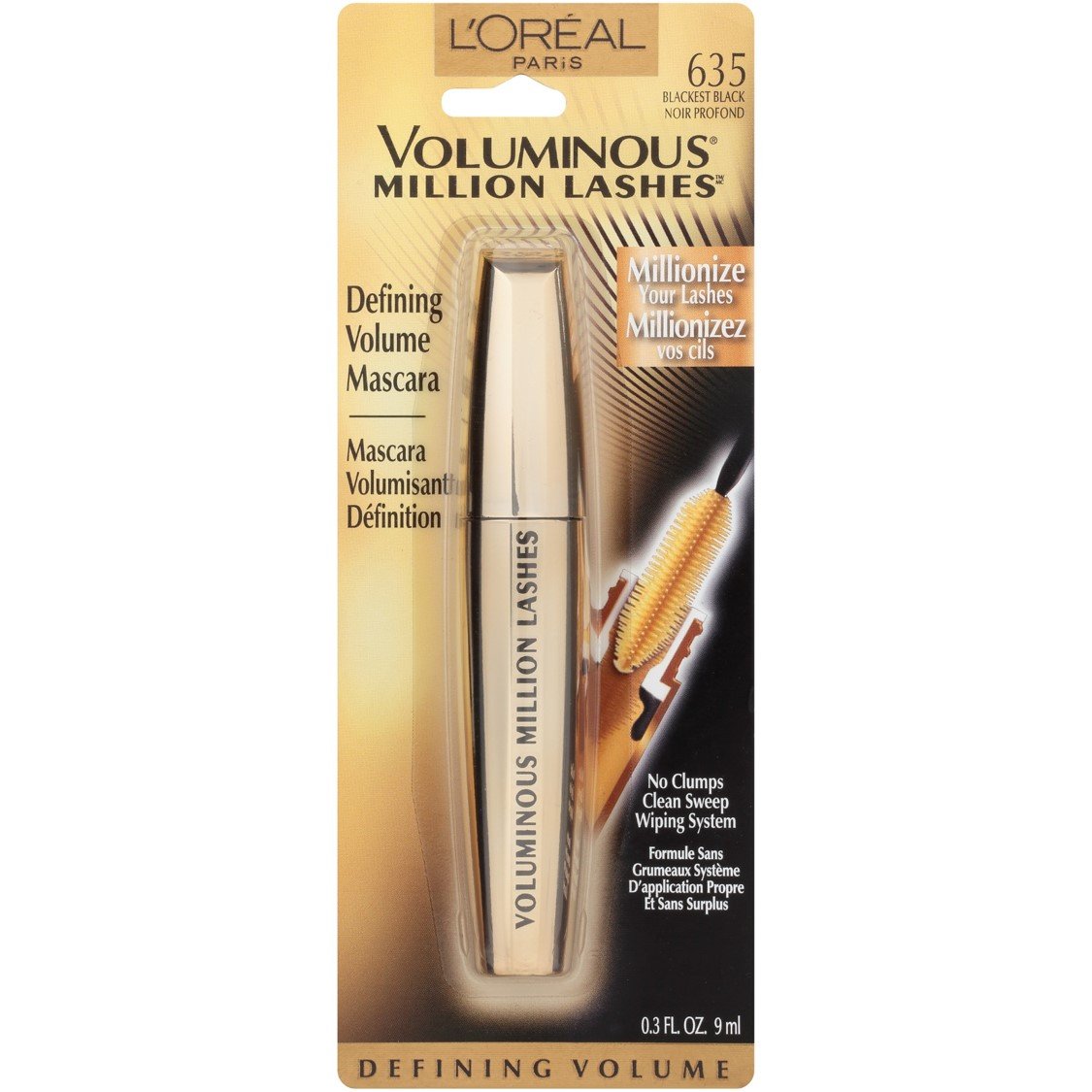 L'ORÉAL PARIS Voluminous Million Lashes Mascara, 635 Blackest Black, 0.32 fl. oz.-071249187739-LR-212833-2-LR eShop