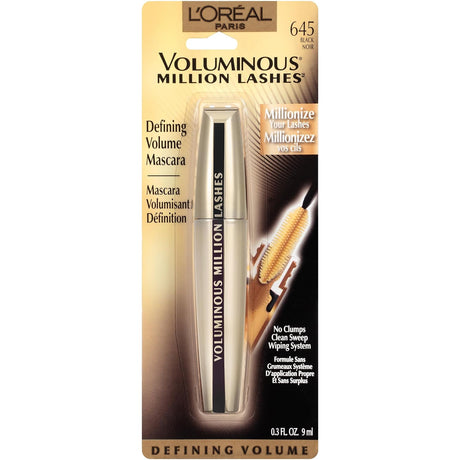 L'ORÉAL PARIS Voluminous Million Lashes Mascara, 645 Black, 0.32 fl. oz.-071249187722-LR-212831-2-LR eShop