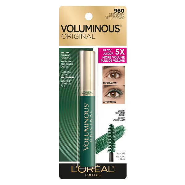 L'ORÉAL PARIS Voluminous Original Washable Bold Eye Mascara, 960 Deep Green, 0.28 fl. oz.-071249405062-LR-334024-2-LR eShop