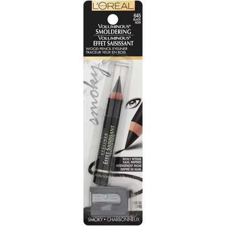 L'ORÉAL PARIS Voluminous Smoldering Eyeliner with Custom Sharpener, 645 Black, 0.087 oz.-071249207000-LR-220747-1-LR eShop
