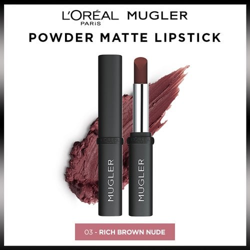 L'ORÉAL PARIS x Muglar Power Matte Lipstick, 03 Rich Brown Nude-3600524234669-LR-361258-3-LR eShop