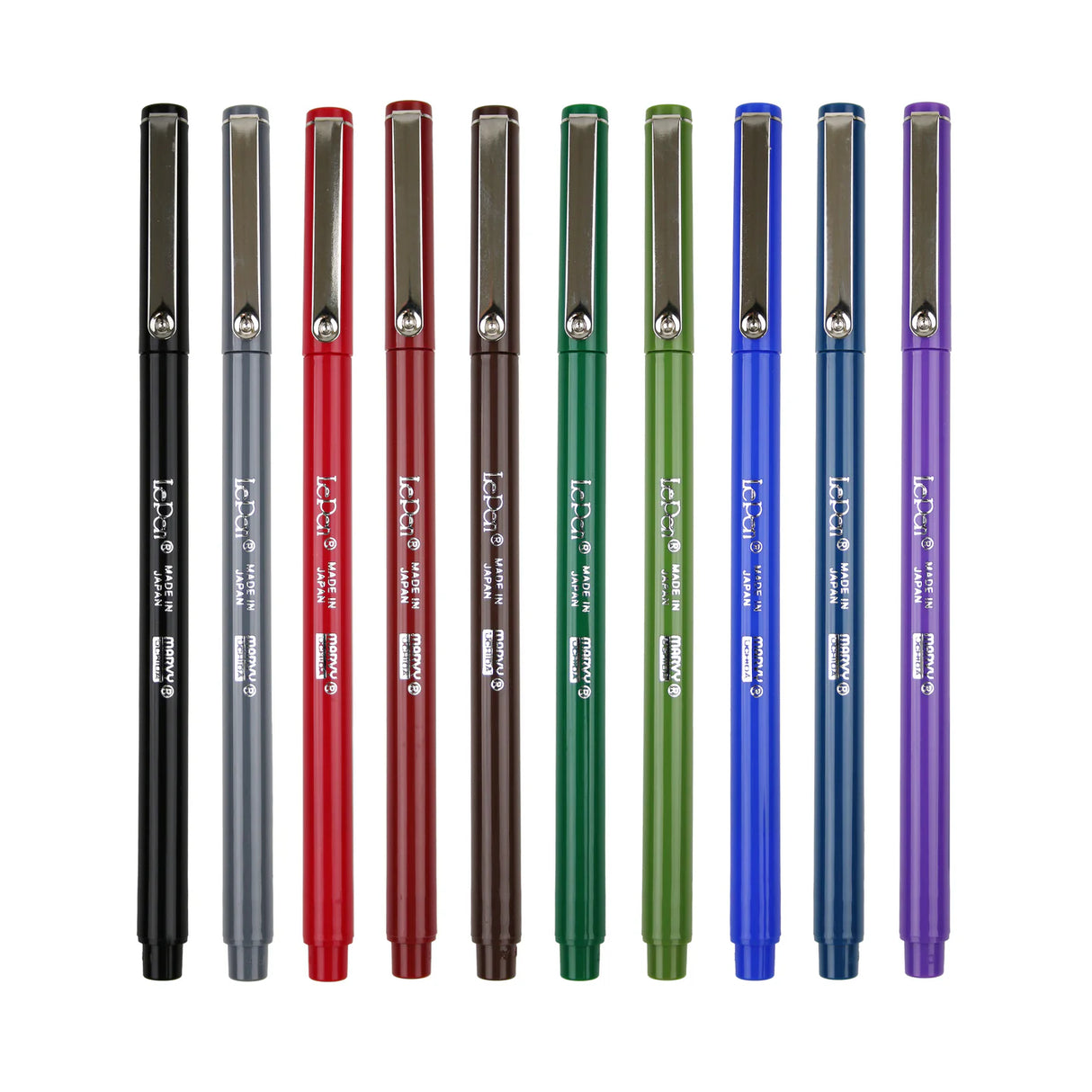 Marvy Uchida LePen Micro-Fine Point Pen Set - Dark Colors, 10 pieces-028617437774-LR-344418-4-LR eShop